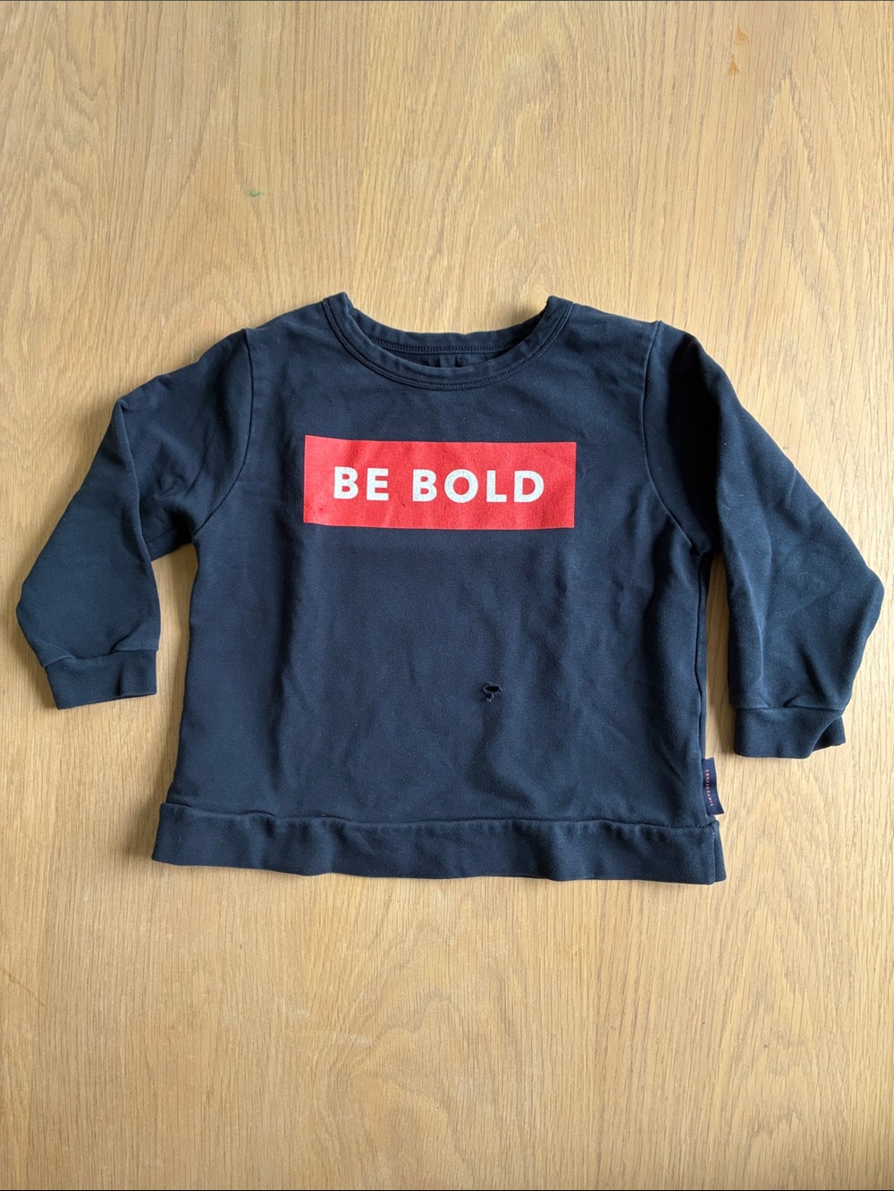 tiny cottons Navy Sweatshirt with Red "BE BOLD" Chest Graphic
